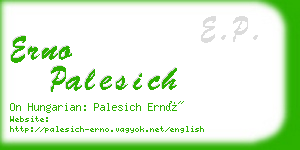 erno palesich business card